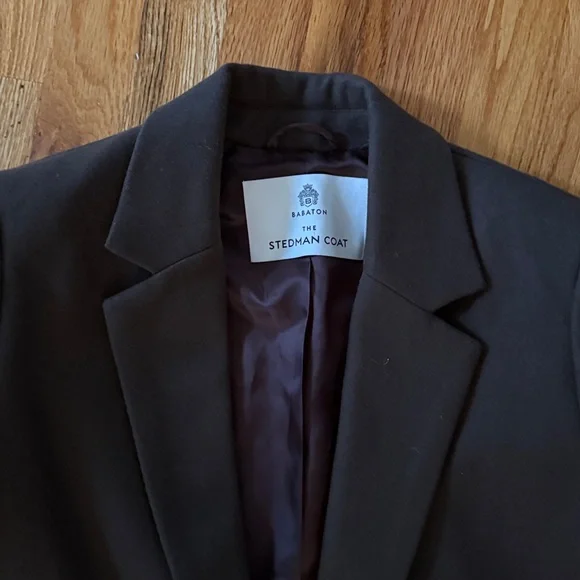 chocolate brown babaton wool coat - Picture 3 of 4